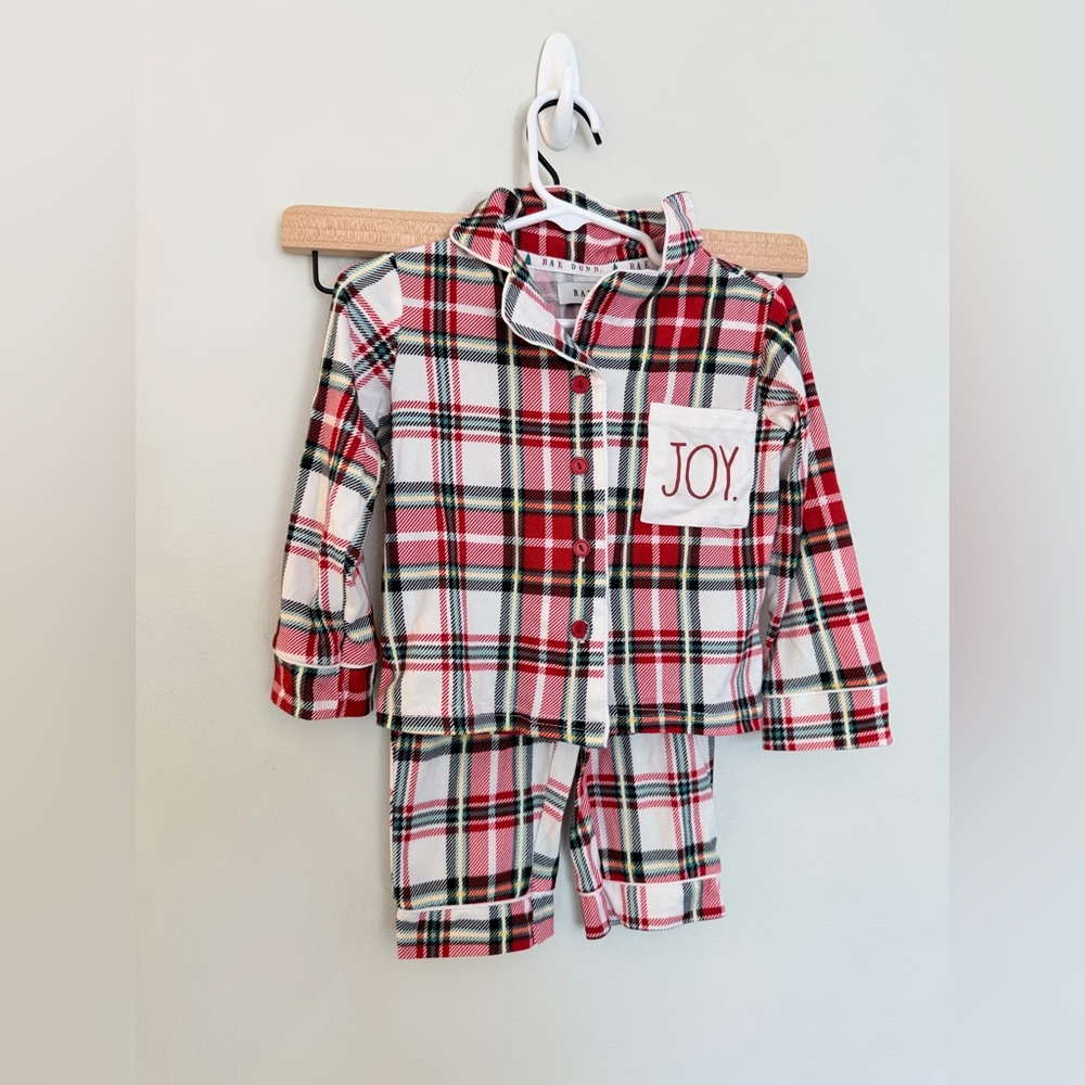 Rae Dunn Plaid Toddler Two Piece Pajama Set - Size 2T